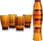 Frcctre Set of 4 Koi Fish Design Drinking Glasses, Stackable Amber Tumbler by Frcctre