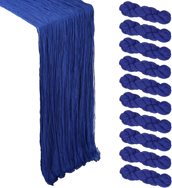 10 Pack 17 x 108 Inch Royal Blue Table Runner Cheesecloth | Gauze Cheese Cloth by Heneger