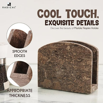 Radicaln Marble Napkin Holder 5 Inches Handmade Oceanic Stone Napkin Holder - Image 5