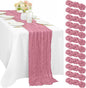 12 Pieces Dusty Rose Cheesecloth Table Runner 10FT Pink Runner by Sunnyline