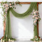 Pearl Table Runner Gauze Sheer 19FT Wedding Draping Fabric Decor | Olive Green by Socomi