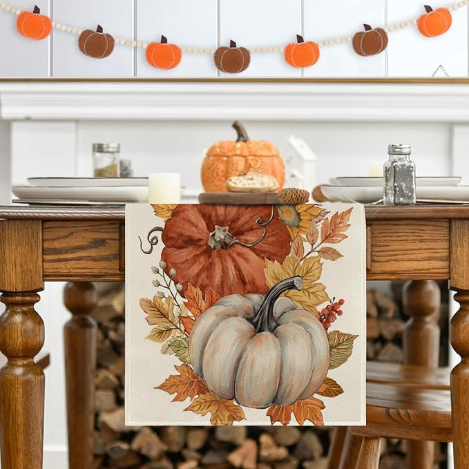 RABUSOFA Fall Table Runner 13x90 Inch Fall Decorations - Image 4