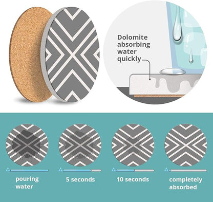 LIFVER Coasters for Drinks, Absorbent Coaster Set of 6 - Image 4
