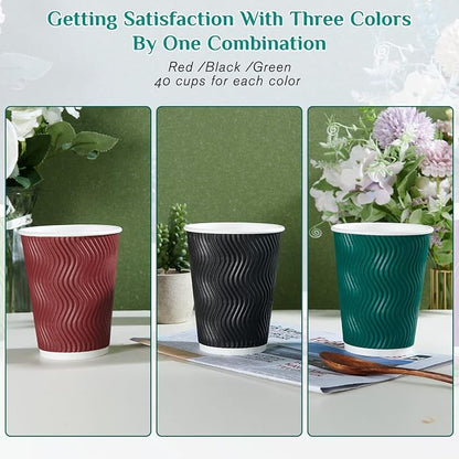 MUCHII 12 oz Paper Coffee Cups, Hot Coffee Tea Chocolate, Office Home Use - Image 6