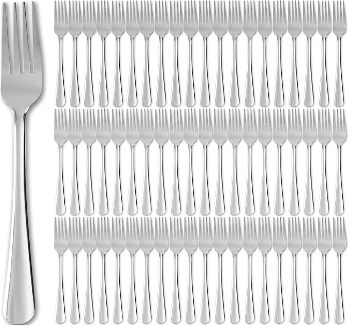 Windsor 60-Piece Set Stainless Steel Dinner Forks, Metal Forks, Food Grade & by Hansmart
