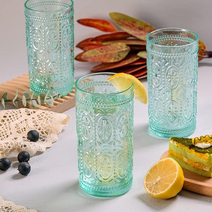 Darlion Green Glassware, Vintage Drinking Glasses, 12oz Highball Glasses | - Image 5