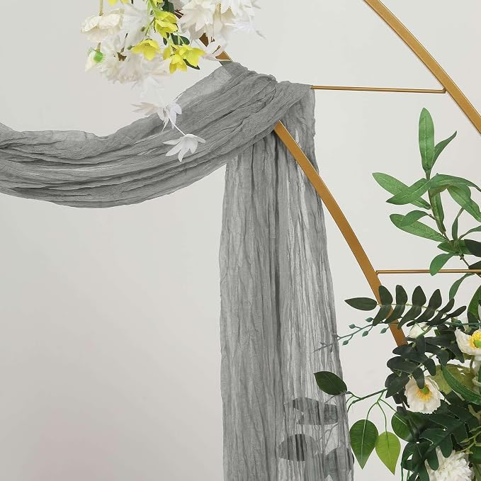 Efavormart 20ft Gray Gauze Cheesecloth Wedding Arch Drapery Fabric, Extra Long - Image 6