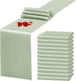 12 Pack Sage Green Satin Table Runner 12 x 108 Inch Long Premium Table Runners by YMHPRIDE