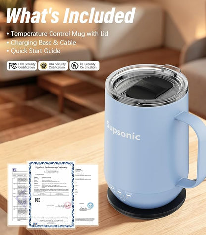 Supsonic - 16oz Self Heating Coffee Mug, Smart Heated Coffee Mug Faster - Image 8
