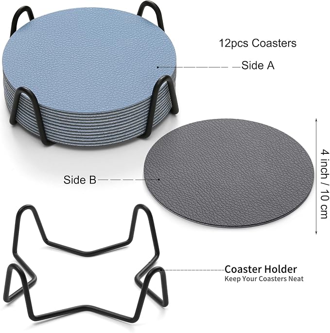 Faux Leather Drink Coasters - Image 6