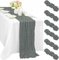 6 Pcs Gray 35 x 120 Inches Long Cheesecloth Table Runner 10FT Runner by Sunnyline