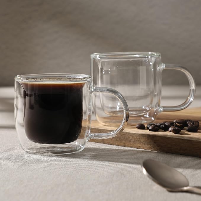 Mr. Coffee Salon Espresso 3 OZ Double Wall Insulated Glasses Mugs - Image 2