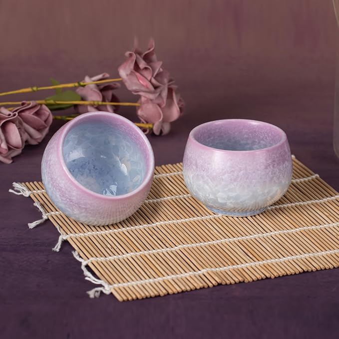 KAMMAK Japanese Tea Cups, 6.7 Oz Small Handmade Ceramic Teacups, Loose Leaf and - Image 3