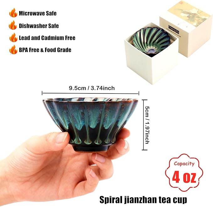 Jianzhan Tea Cup, 4 oz Chinese Small Ceramic Cup - Image 7