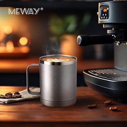 MEWAY 12oz Coffee Mug With Handle 2 Pack Bulk, Stainless Steel Insulated Travel - Image 6