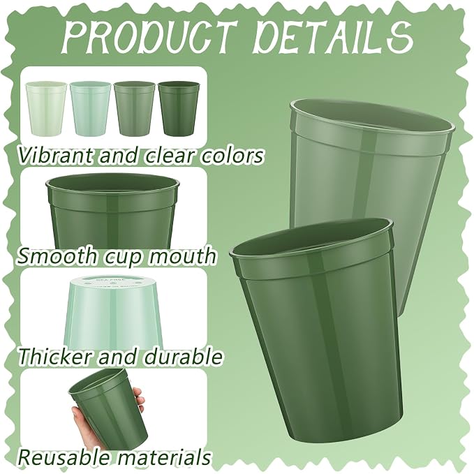 Yungyan 24 Pcs Reusable Plastic Cups 16 Oz Baby Shower Cups - Image 2