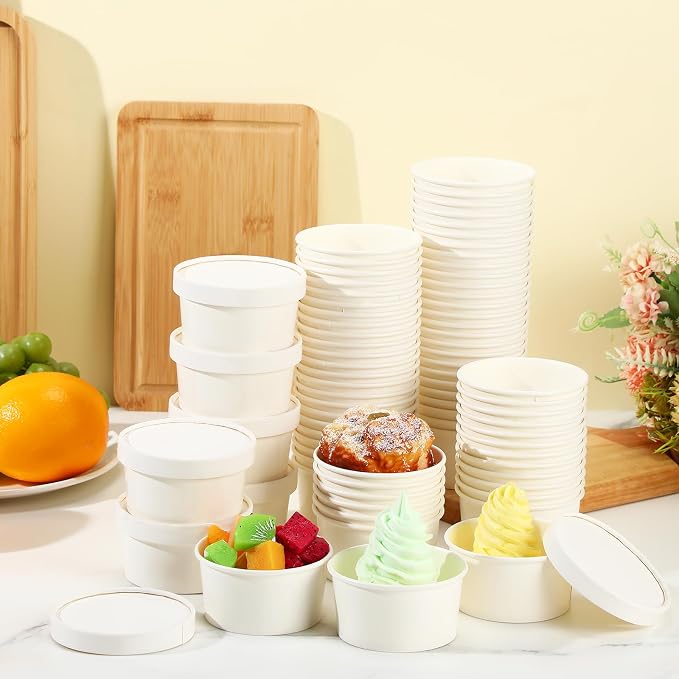 Fulmoon 100 Pack Paper Soup Containers - Image 4