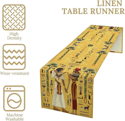 Vintage Ancient Egypt Table Runner Mysterious Old Egypt African Pharaoh Theme - Image 4