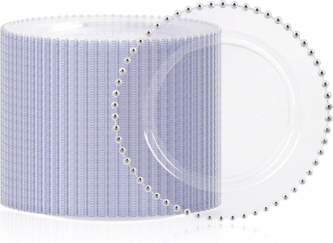 100Pcs Clear Plastic Dinner Plates by supernal