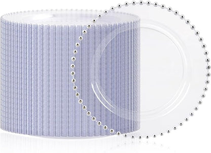 100Pcs Clear Plastic Dinner Plates by supernal