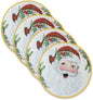 Benson Mills Cork Placemats Set of 4, Thick Cork Place Mats for Kitchen and Dining Tables, Easy Clean Table Mats for Christmas, Winter and Holidays (13.75" Round Set of 4, Joyful Santa)