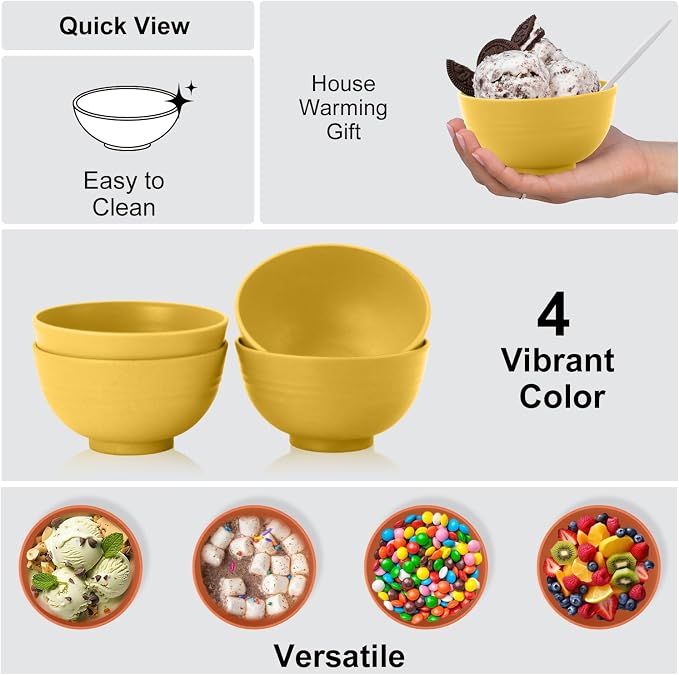 wheat straw icecream bowls 10oz set of 8 - Image 4