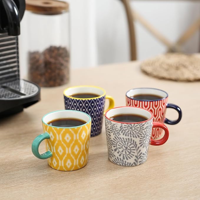 Selamica Ceramic Espresso Cups Set of 4, Demitasse Cups - Image 7