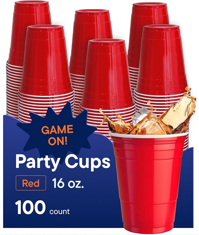 Red Cups - Party Cups - Disposable Plastic Cups Fun & Durable Party Cups by StackMan