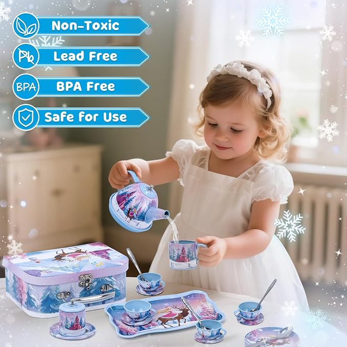 Tea Party Sets for Toddlers 3-5, PRE-WORLD Princess Tea Time Toy - Image 6