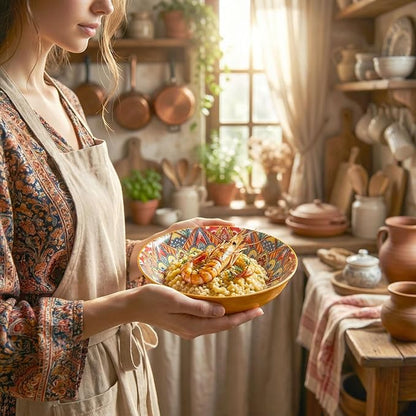 YA JU Mandala Dinnerware Sets Serves 4, Buffet Dinnerware, Boho Plates and - Image 6