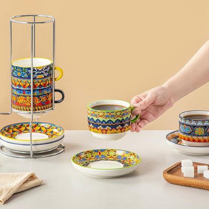 vancasso 8 Oz Bohemian Espresso Cups Set of 4 - Image 5