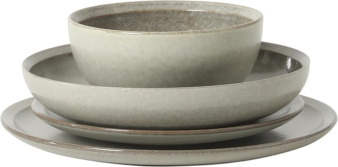Gibson Elite Beckett Stoneware Matte Reactive Glaze 16 Piece Plates and Bowls - Image 7