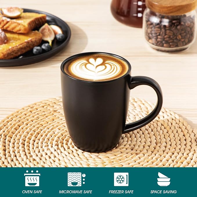 vancasso PLAYA Ceramic Coffee Mug Set of 6, 16 Oz Tea Cups - Image 4