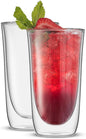 JoyJolt Spike Double Wall Glasses, Cocktail Beer Drinkware Glass Set of 2 by JoyJolt