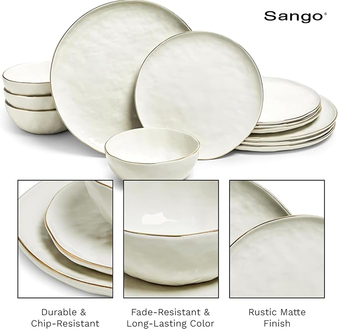Sango 12-Piece Lightweight Porcelain Dinnerware Set - Image 10
