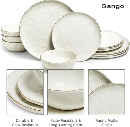 Sango 12-Piece Lightweight Porcelain Dinnerware Set - Image 10