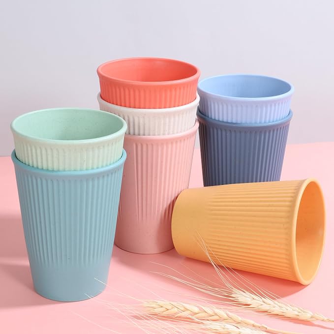 Wheat Straw Cups, Unbreakable Drinking Cup Dishwasher Safe Water Glasses - Image 2