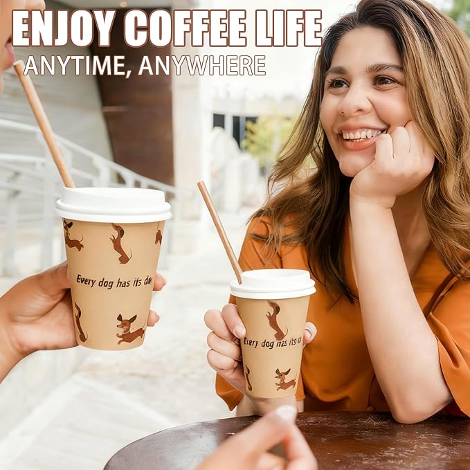 12 OZ 25 Pack Disposable Cups Paper Coffee Cups - Image 2