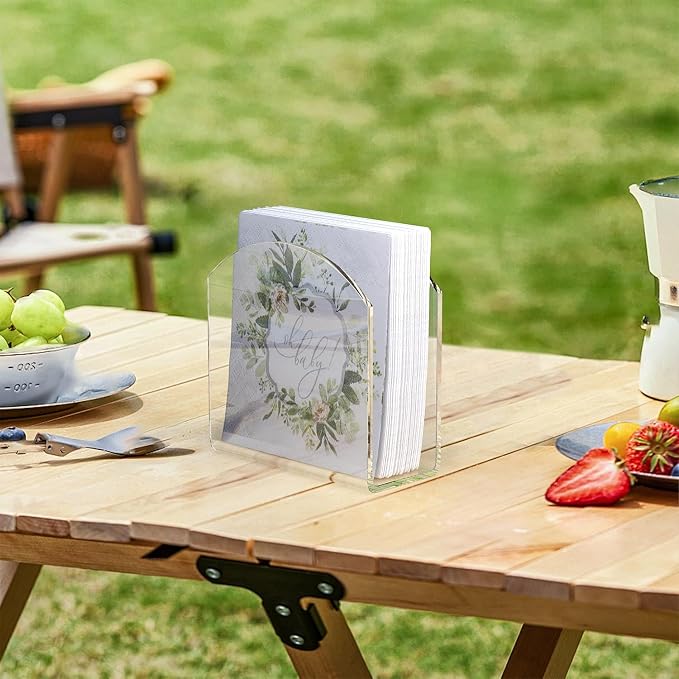 Napkin Holder, 2 Pack Clear Acrylic Napkin Tissue Holder - Image 6