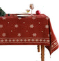 ISAENNE Designer Christmas Red Square Tablecloth,Linen Table Cloth with Snowflakes Pattern,Wrinkle Resistant Decor Tablecloths for Dining Kitchen Thanksgiving Christmas,67"*67"-Carol C