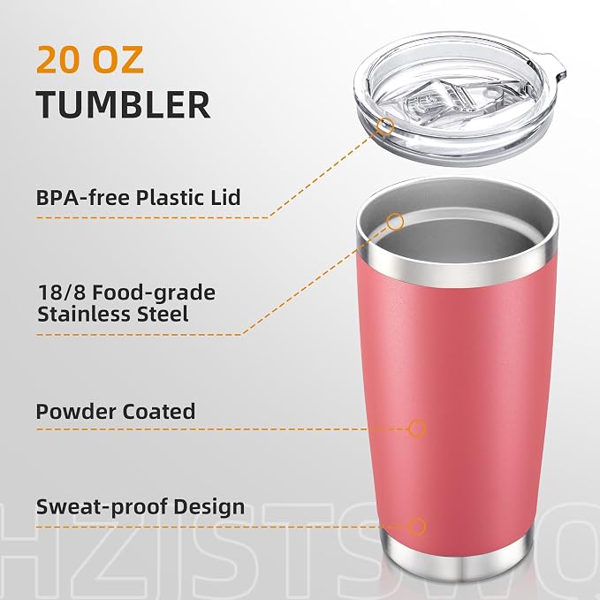 20 oz Tumbler with Lid Stainless Steel Insulated Tumblers, 1 Pack | Leak Proof - Image 3