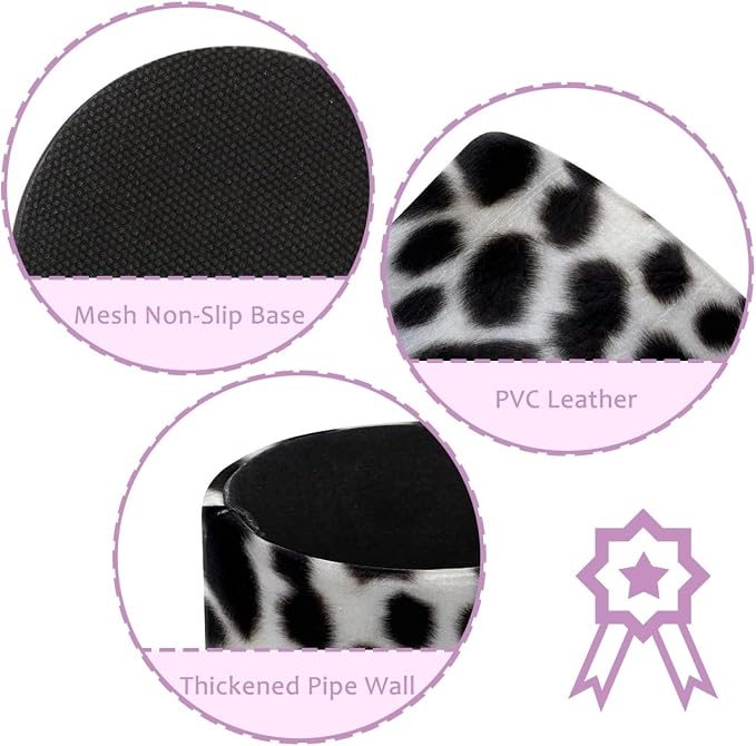 Black Leopard Print Leather Pen Holder - Image 2