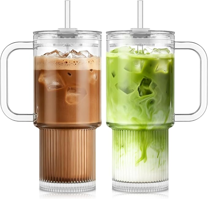 KEMORELA 24oz Ribbed Glass Tumbler by KEMORELA
