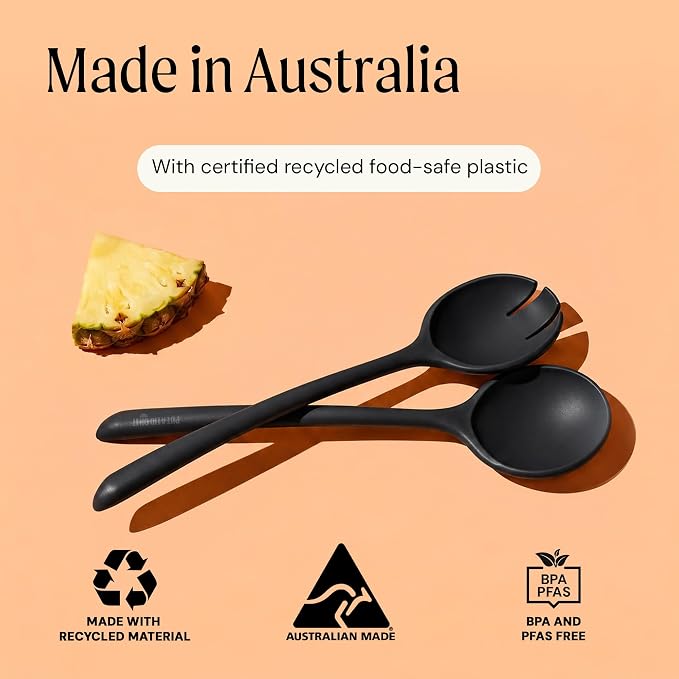 Salad Servers - Spoon and Fork Serving Set, Certified Recycled Food-Safe Plastic - Image 7