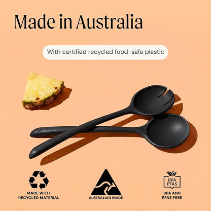 Salad Servers - Spoon and Fork Serving Set, Certified Recycled Food-Safe Plastic - Image 7