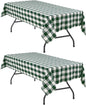 Plaid Tablecloth 2 Pack, 60 x 84 inch, Forest Green and White | Waterproof by Hiasan