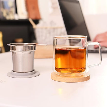 CNGLASS 12oz Double Walled Glass Tea Cup - Image 7