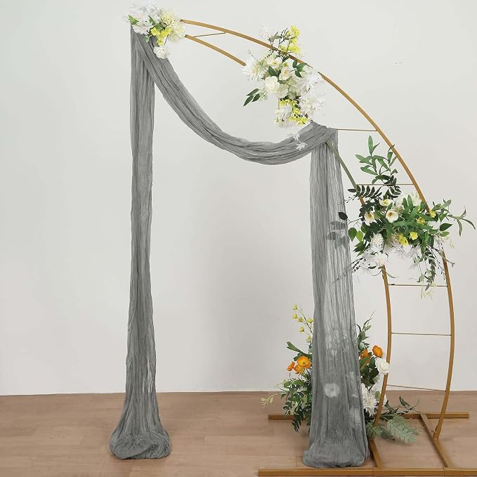 Efavormart 20ft Gray Gauze Cheesecloth Wedding Arch Drapery Fabric, Extra Long - Image 5