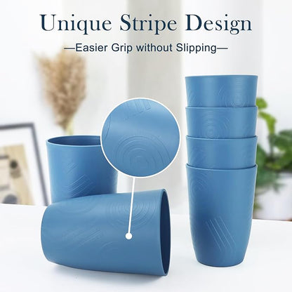 PYRMONT Wheat Straw Cups 16 Oz Alternative Plastic Cups Set of 6 Unbreakable - Image 3