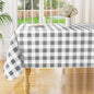 misaya Rectangle Waterproof Vinyl Table Cloth, Buffalo Flannel Backed Tablecloth, Wipeable Plastic Table Cover for Dinner, Kitchen, Outdoor (60" x 84", Grey and White)